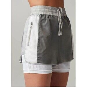 Blanc Noir Shorts Grey White Tulum Training NWT Womens Size L